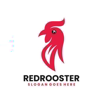 Red Rooster Silhouette Logo vector