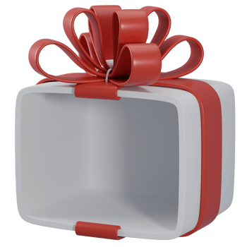 White gift box cut half png