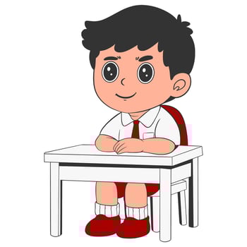 School Boy Cartoon Illustration vector