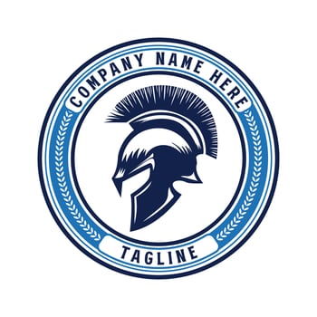 Retro Vintage Greek Sparta Spartan Helmet Badge Emblem Label for Greek Warrior Logo Design vector