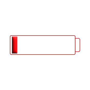 Low Battery Indicator Signifies Urgent Need for Recharge or Power Source Replacement png