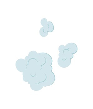 Cute cartoon cloud character in flat style, simple design with blue color. Decorative element for creative projects, art, and children's activities, ideal for DIY crafts and school workshops. vector