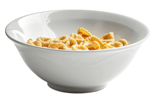 Cereal white color bowl isolated on transparent background png