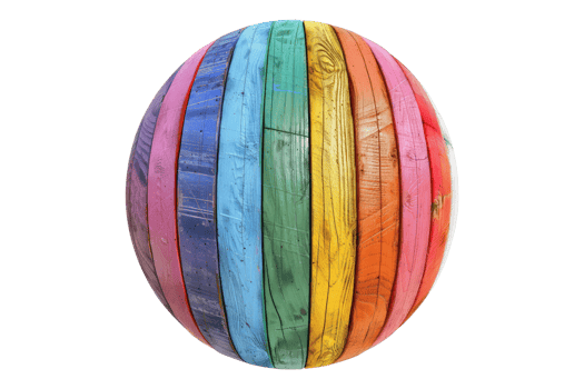 Abstract rainbow color wooden isolated on transparent back ground png