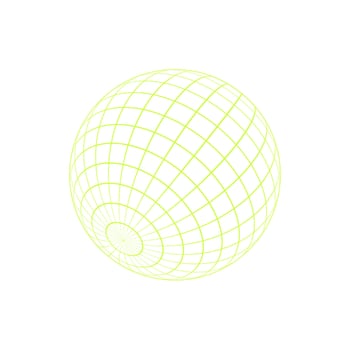 Y2k 3d mesh globe patch, y2k neon grid figure object, brutal art geometry net pattern form illustration, cyberpunk geometric mesh shape graphic, cyber tech abstract 3d wireframe element icon. vector