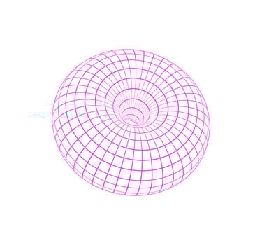 Y2k 3d grid donut patch, brutal art abstract mesh element illustration, cyber tech geometry wire frame shape object, vaporwave neon 3d wireframe figure icon, y2k geometric net structure symbol. vector