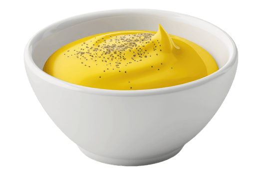 Mustard in white bowl png