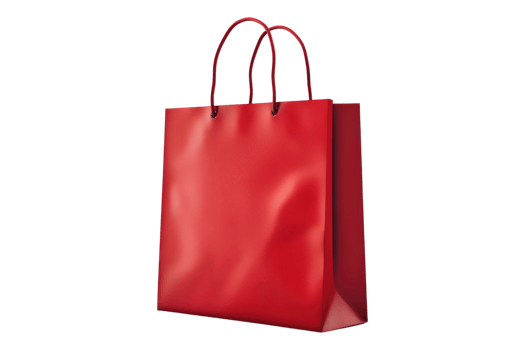 Red shopping bag isolated on transparent background png