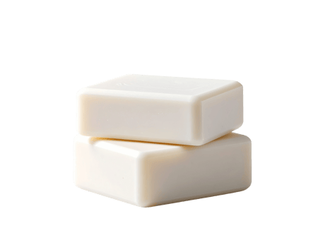 Stack of Two White Soap Bars on Black Backdrop png