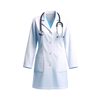 Professional Doctor's Lab Coat with Stethoscope png