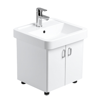 Modern Bathroom Sink Cabinet with Chrome Faucet png