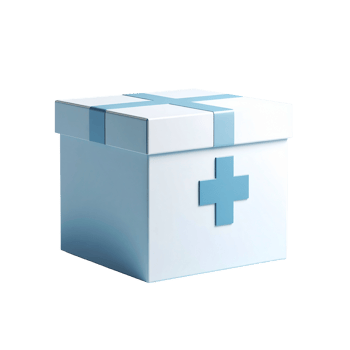 First Aid Kit Box with Cross Symbol on Black Background png
