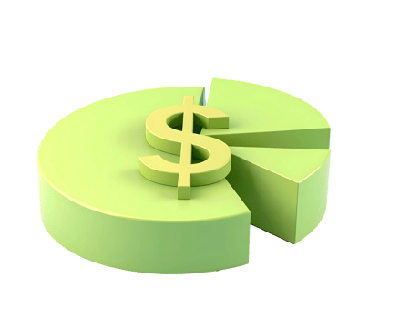 Financial Pie Chart with Dollar Symbol png
