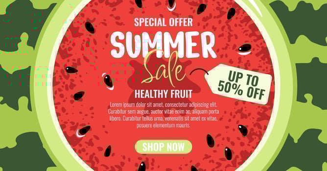 Healthy fruit summer sale graphic vector