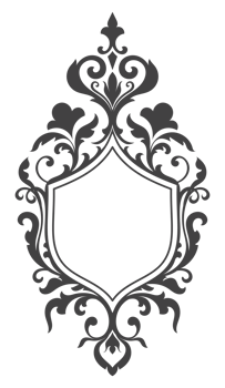 Shield frame, vintage scroll pattern, classic vintage border decoration, transparent background png