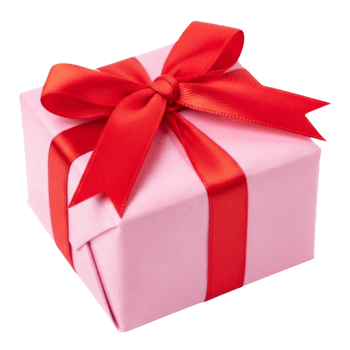Pink gift box with elegant red ribbon for celebrations png