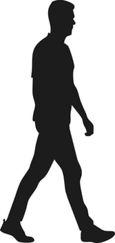 Walking man silhouette in casual silhouette vector