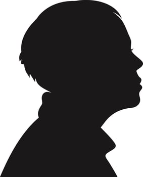 Profile silhouette of a person with short hair vector