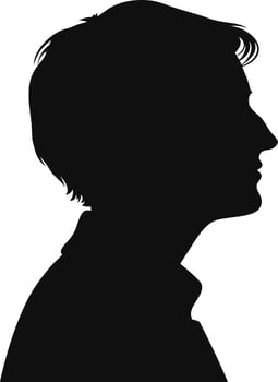 Person head silhouette simple and clean design vector