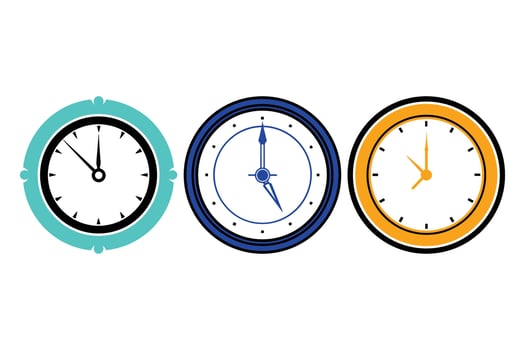 Minimal Wall Clock Icon in Black Silhouette Design vector