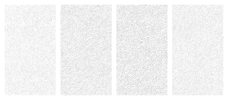 grain texture set on transparent background showing light dust noise effect, minimal static distortion dots, subtle overlay pattern for film look, aged retro design surface simulation vector