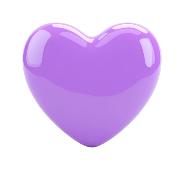 Glossy purple heart shape with smooth surface png