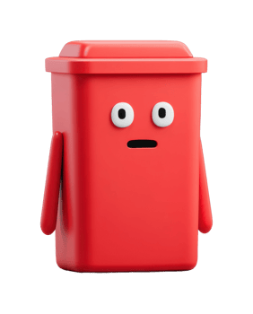 Red robot toy with surprised face and movable arms png