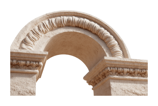 Ornate stone archway with intricate carvings highlighting classical architecture png