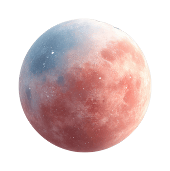 Vibrant lunar eclipse with colorful surface and craters png