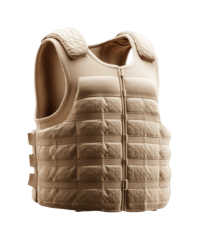 Tactical military bulletproof vest with padding and adjustable straps png