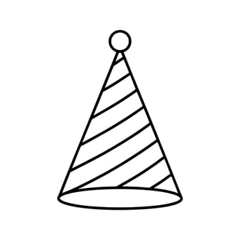 Black and White Striped Party Hat Icon cone hat birthday hat vector