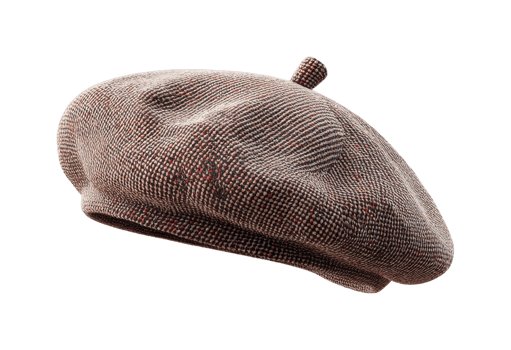 Textured wool beret with subtle patterns png