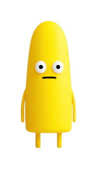 Cute minimalistic yellow character with wide eyes png