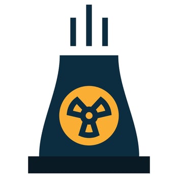 Nuclear Plant Flat Icon, Flat Design Style Icon Symbol vector