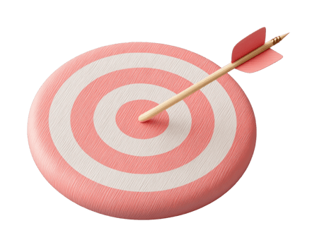 Bullseye with arrow in center of red and white target png