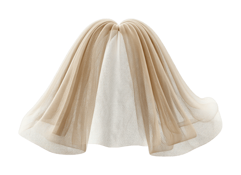 Flowing beige and white translucent fabric in mid-air png