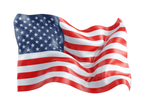 Waving united states flag with stars and stripes png
