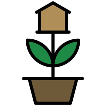 Real Estate Investment Icon, Outline Flat Design Style Icon Symbol vector