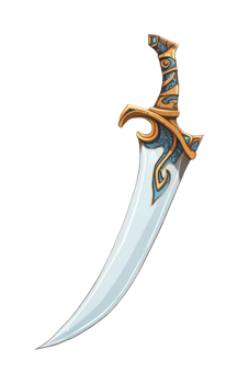 Ornate fantasy sword with intricate designs and gemstones png