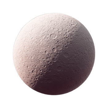 Detailed view of saturn's moon rhea with visible craters png