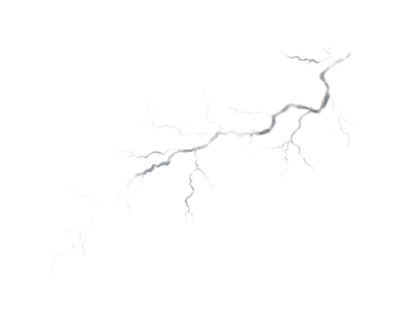 Dynamic lightning bolt on dark sky capturing intense energy png