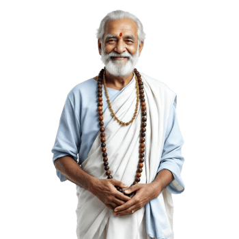 An old man in a sari with a necklace png