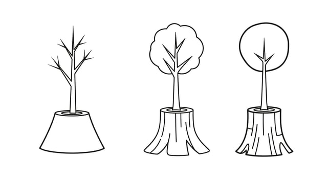 Tree stump outline illustration vector