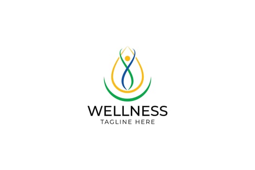 Logo Wellness Health Body and Nature Concept Abstract Silhouette Human Body vector