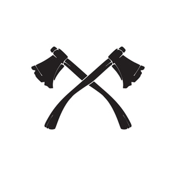 Crossed axes black art icon vector