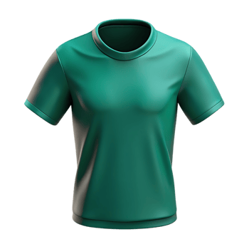 Teal short sleeve t shirt mockup isolated on transparent background png