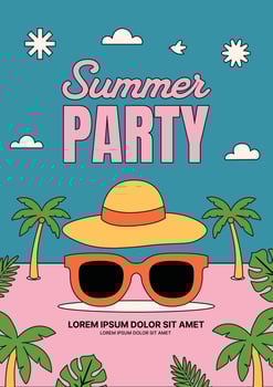 Summer Party Retro Poster vector