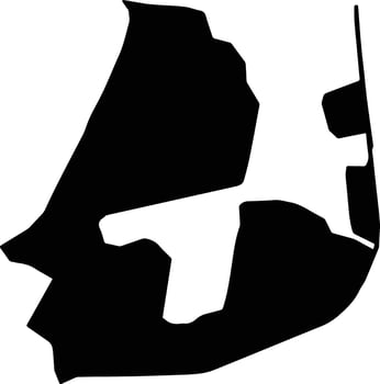 Rodney Bay Saint Lucia silhouette map vector