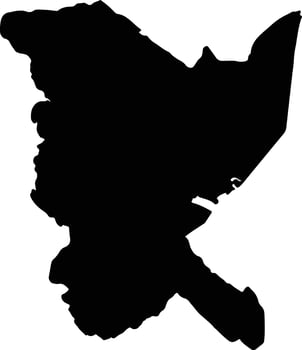 Rokan Hulu Indonesia silhouette map vector