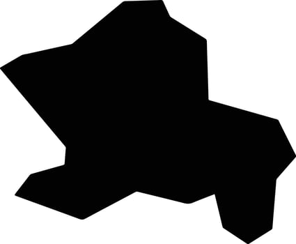 Ruoergaixian China silhouette map vector